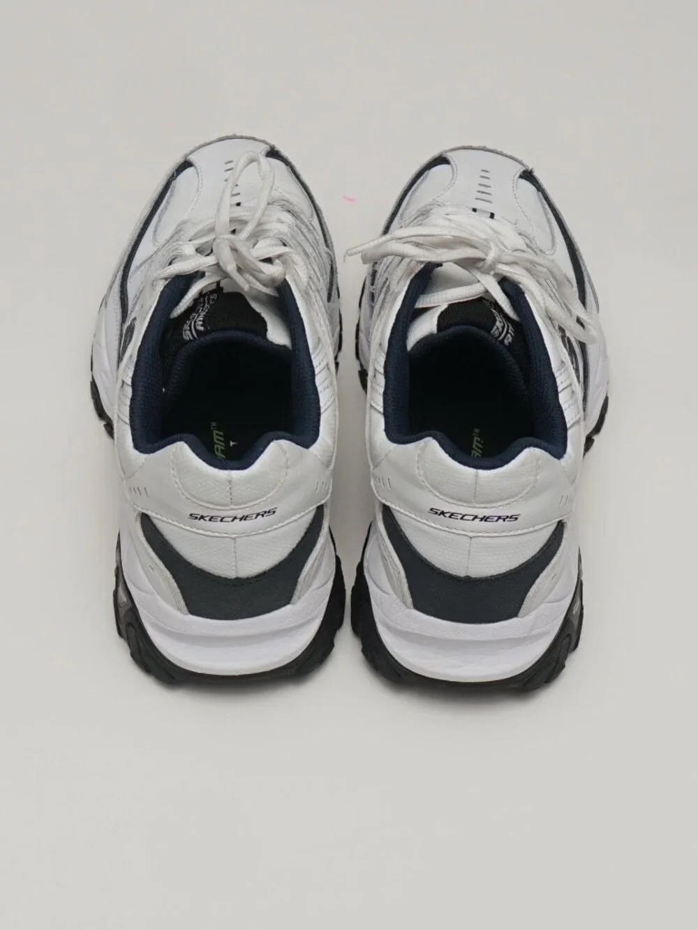 Skechers After Burn Trainer Shoes Mens Size 8.5 Sneaker White Lace Up Low 50127